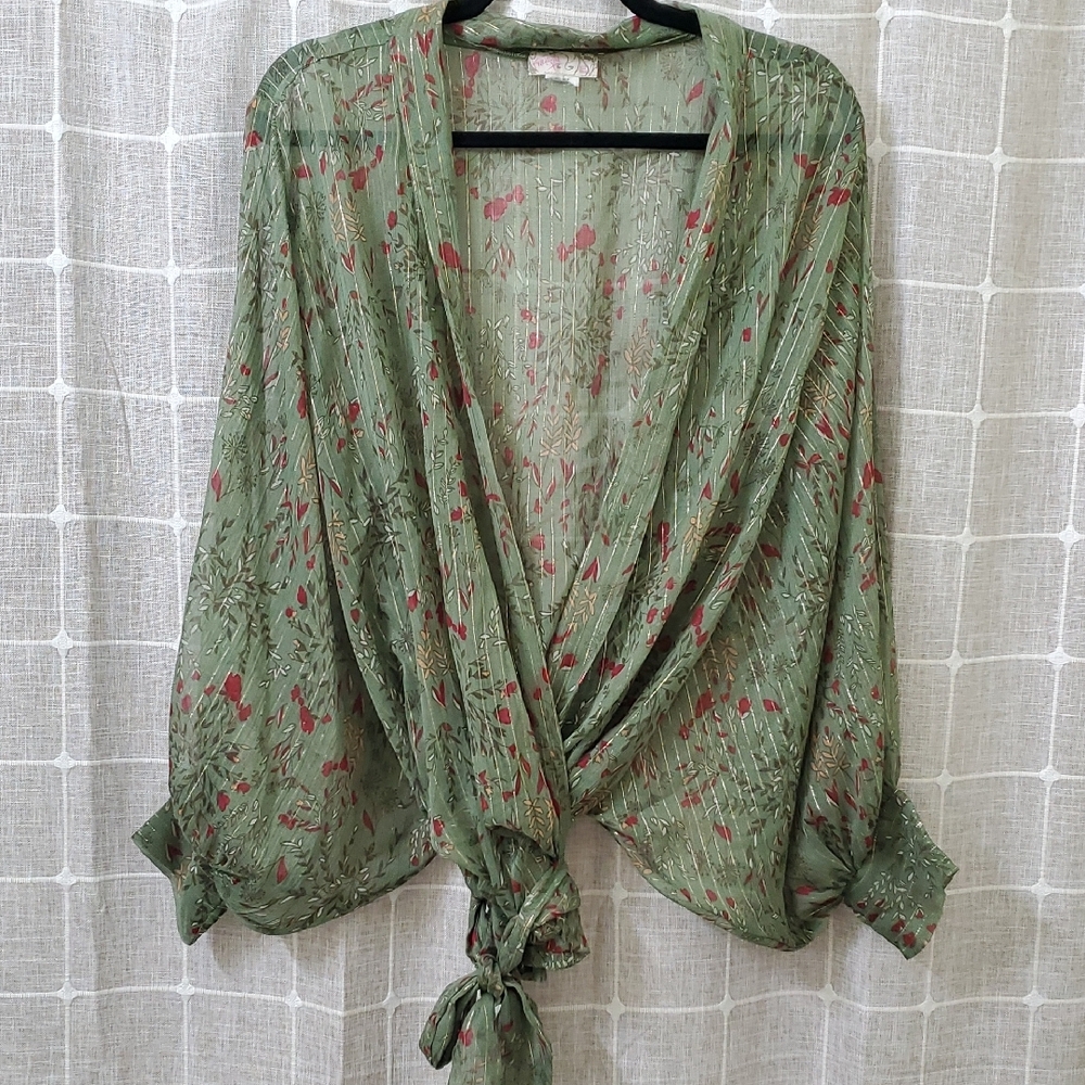 Free People Solstice Shimmer Kimono Top